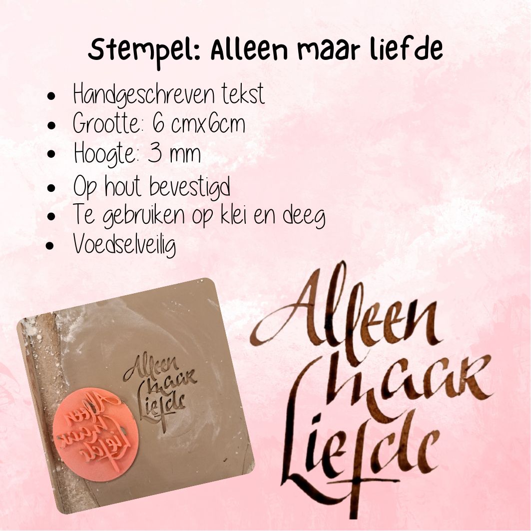 Stempel: Alleen maar liefde. Stempel: Alleen maar liefde.