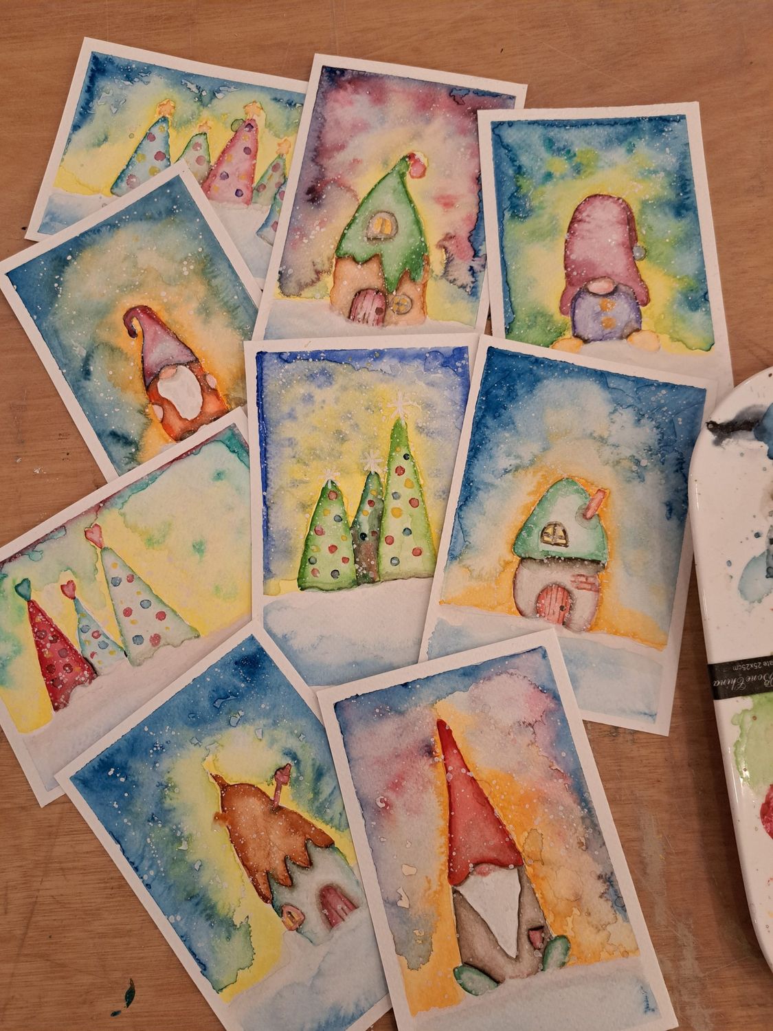 Online workshop: Cutie kerstkaartjes in aquarel