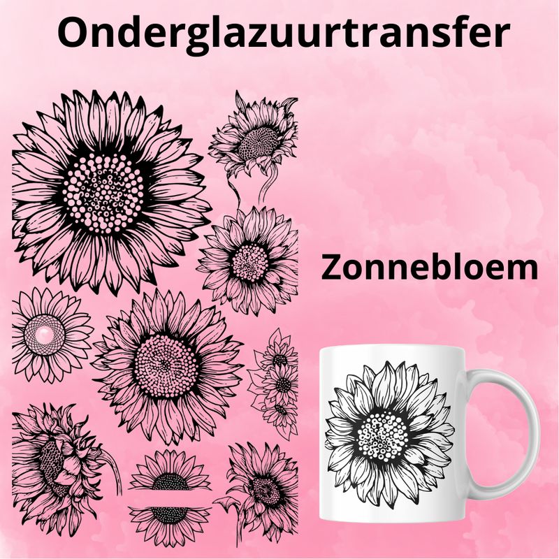 Onderglazuurtransfer A4: Zonnebloem Onderglazuurtransfer A4: Zonnebloem