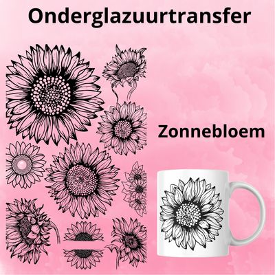 Onderglazuurtransfer A4: Zonnebloem