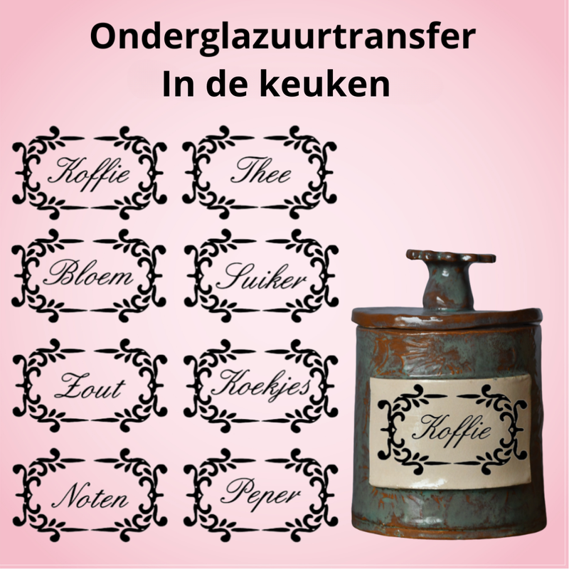 Onderglazuurtransfer A4: In de keuken Onderglazuurtransfer A4: In de keuken