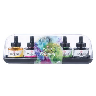 Ecoline Vloeibare Waterverf Set Primair 5 x 30 ml