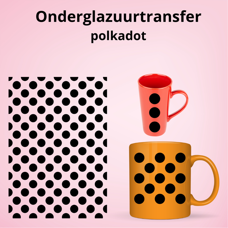 Onderglazuurtransfer A4-A3: Polkadot Onderglazuurtransfer A4-A3: Polkadot