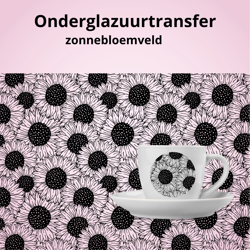 Onderglazuurtransfer A4-A3: Zonnebloemveld