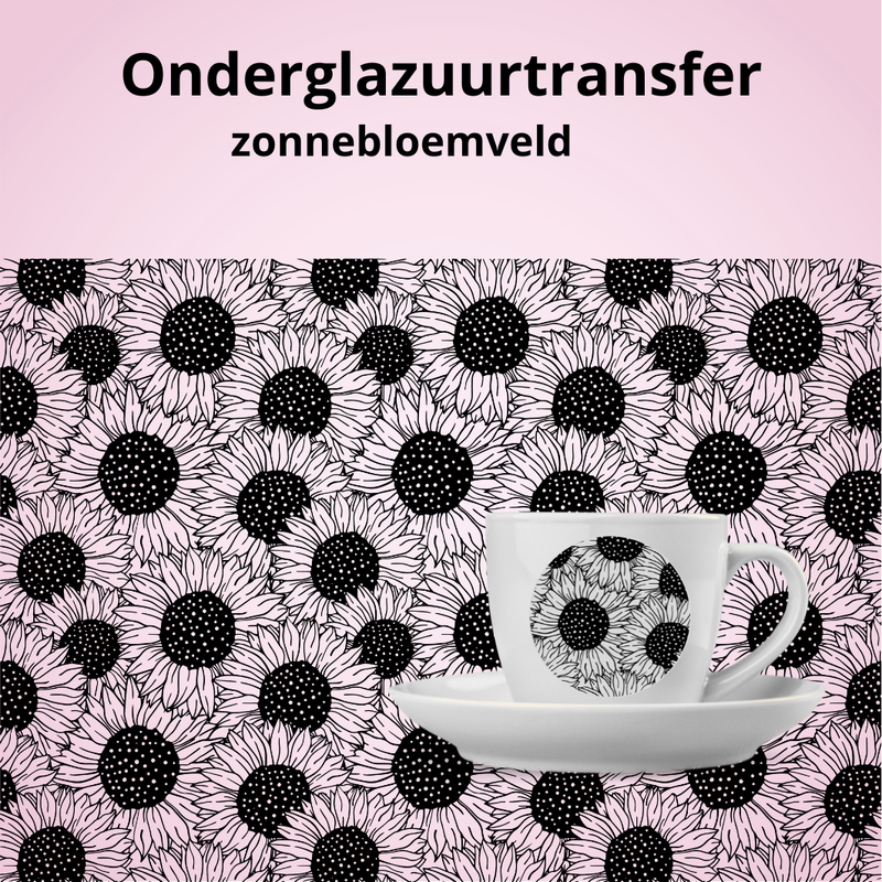 Onderglazuurtransfer A4-A3: Zonnebloemveld Onderglazuurtransfer A4-A3: Zonnebloemveld