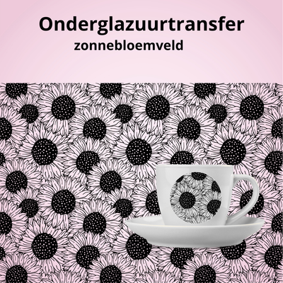 Onderglazuurtransfer A4-A3: Zonnebloemveld
