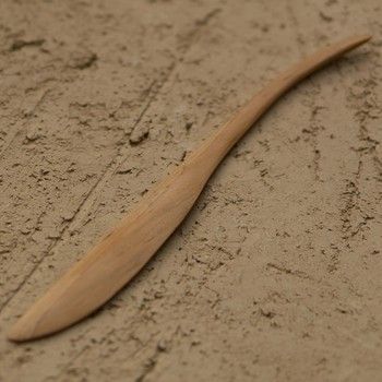 Boetseerspatel strijkspatel rond palmhout 15 cm