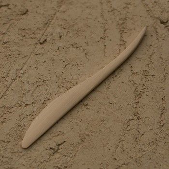 Boetseerspatel strijkspatel rond palmhout 20 cm