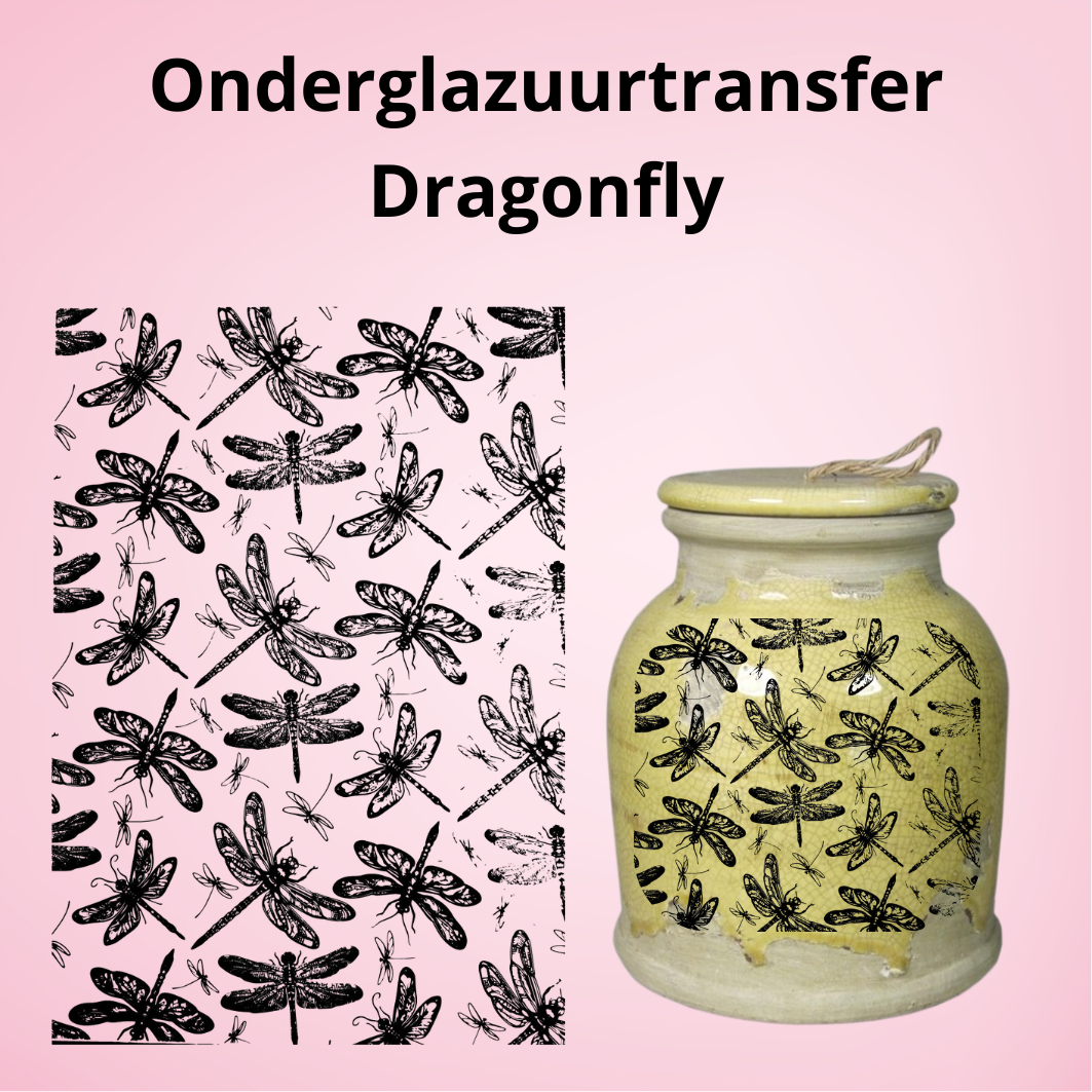 Onderglazuurtransfer A4-A3: Dragonfly