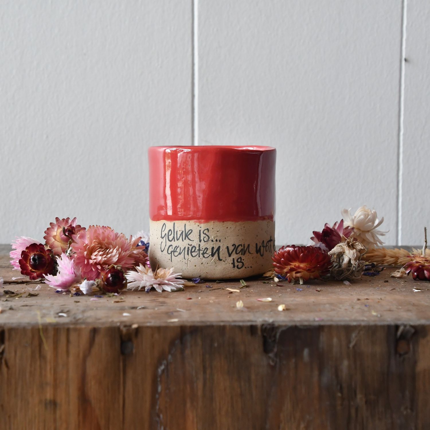 Bloempotje; Geluk is...