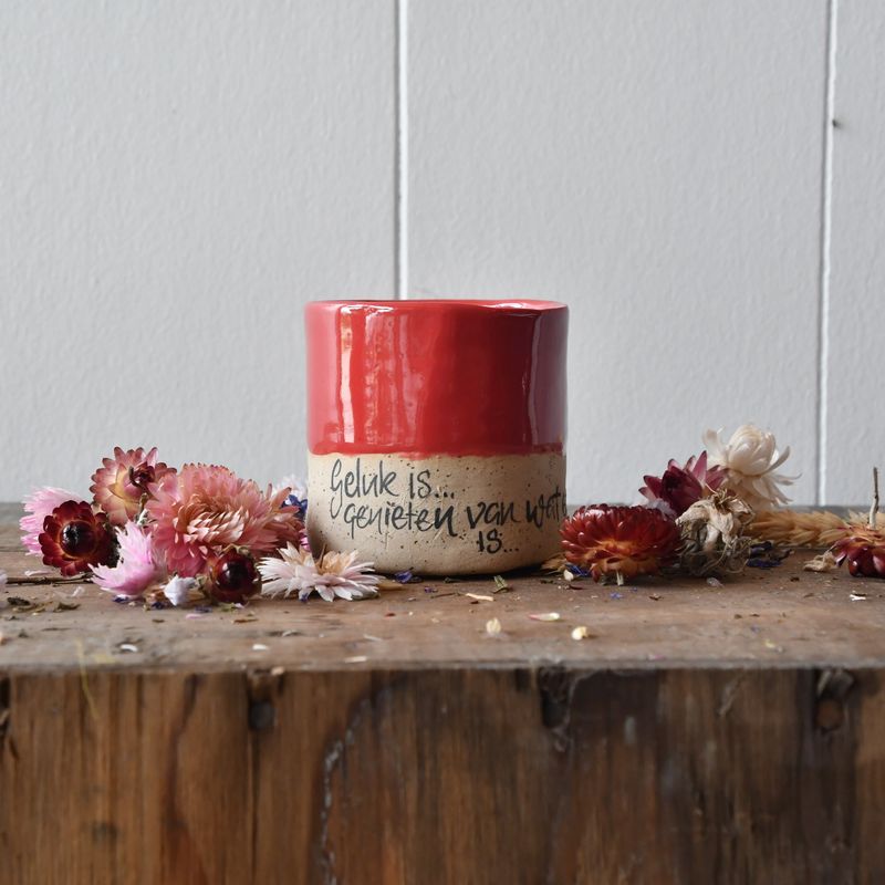 Bloempotje; Geluk is...