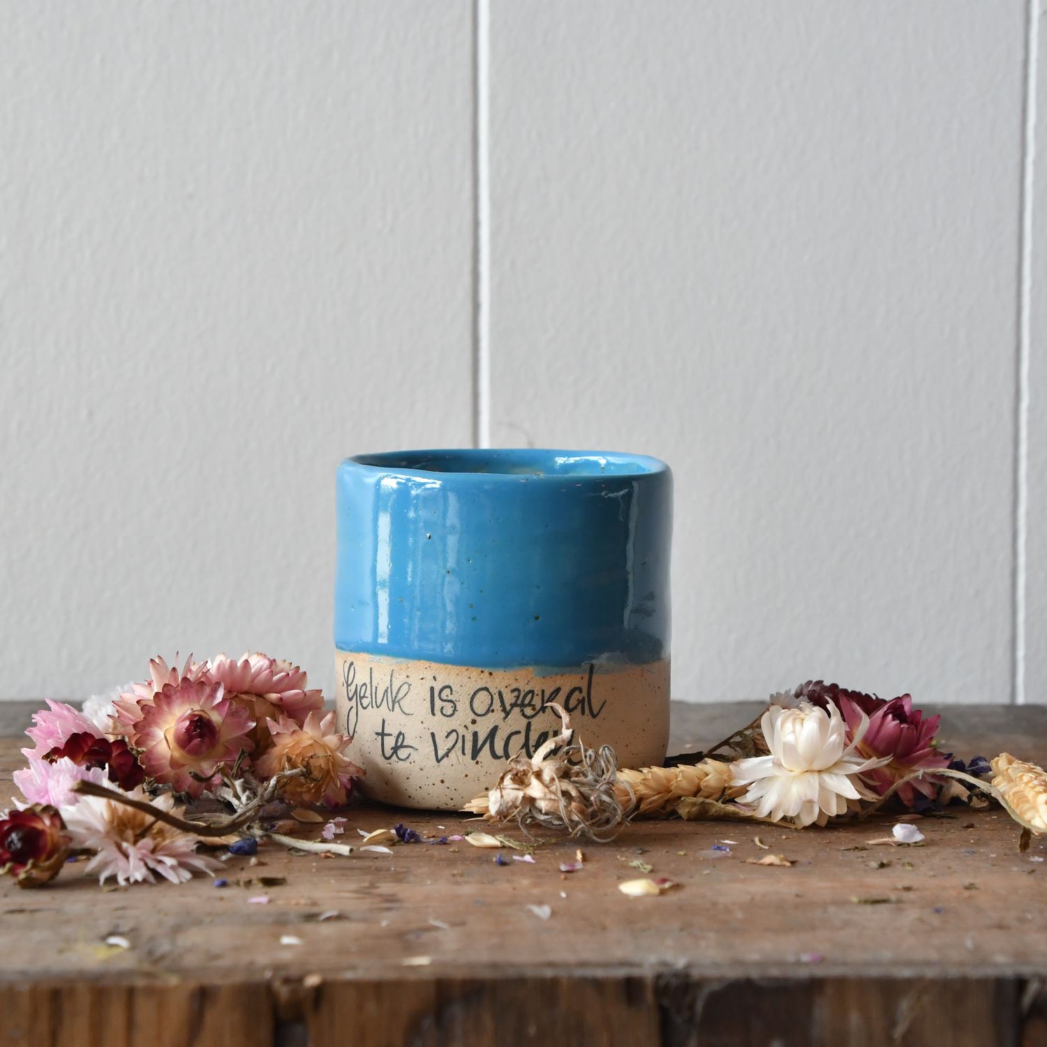 Bloempotje: Geluk is...