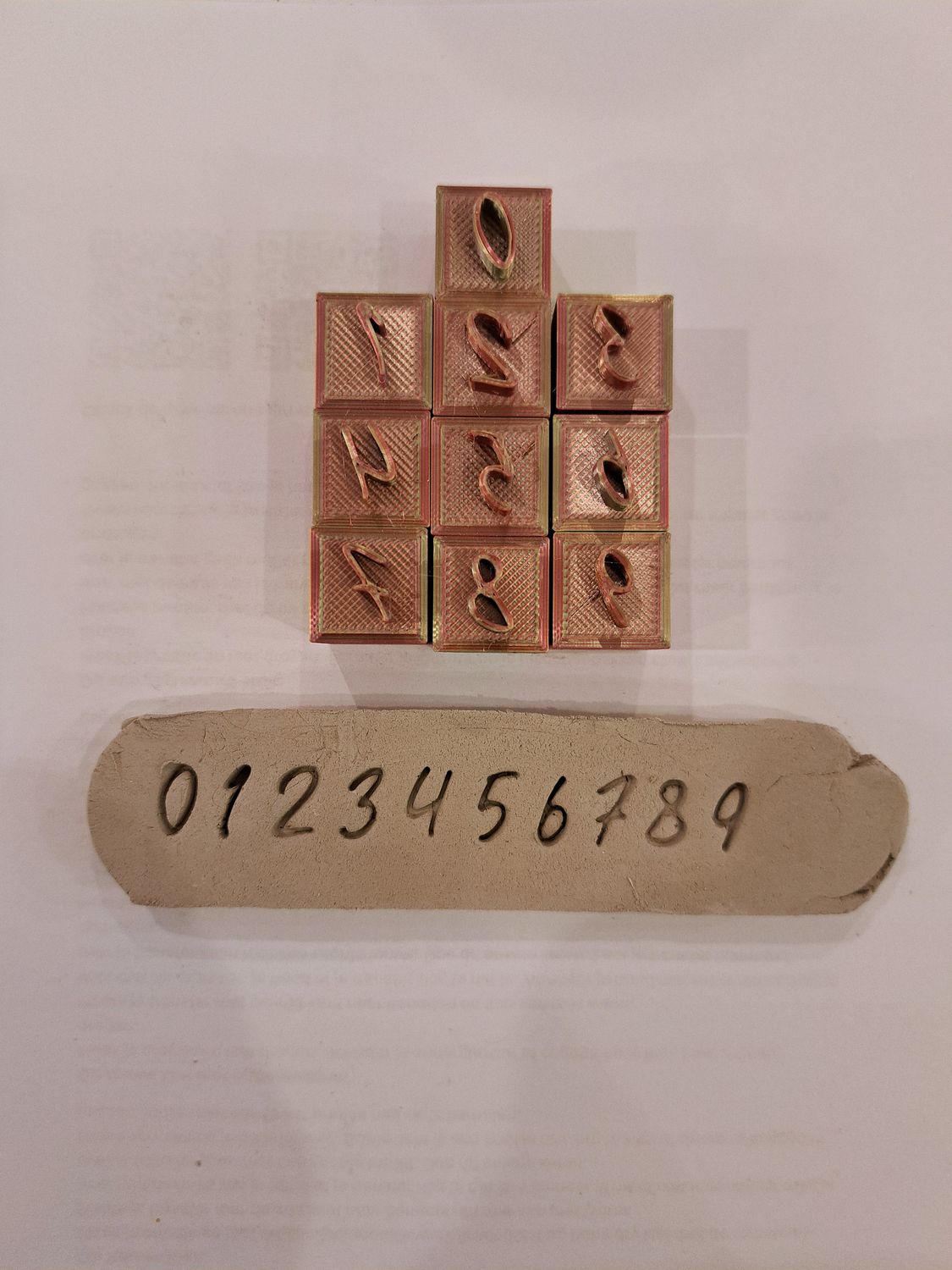 Stempel Alfabet Freehand script cijfers 10 stuks