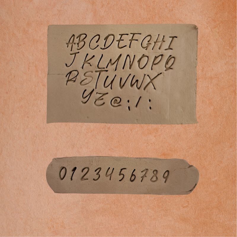 Stempels met cijfers en letters