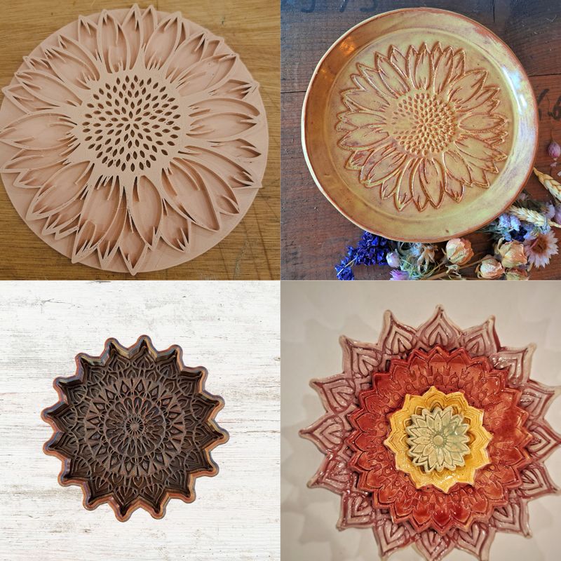 Stempels met bloemen en mandalabloem