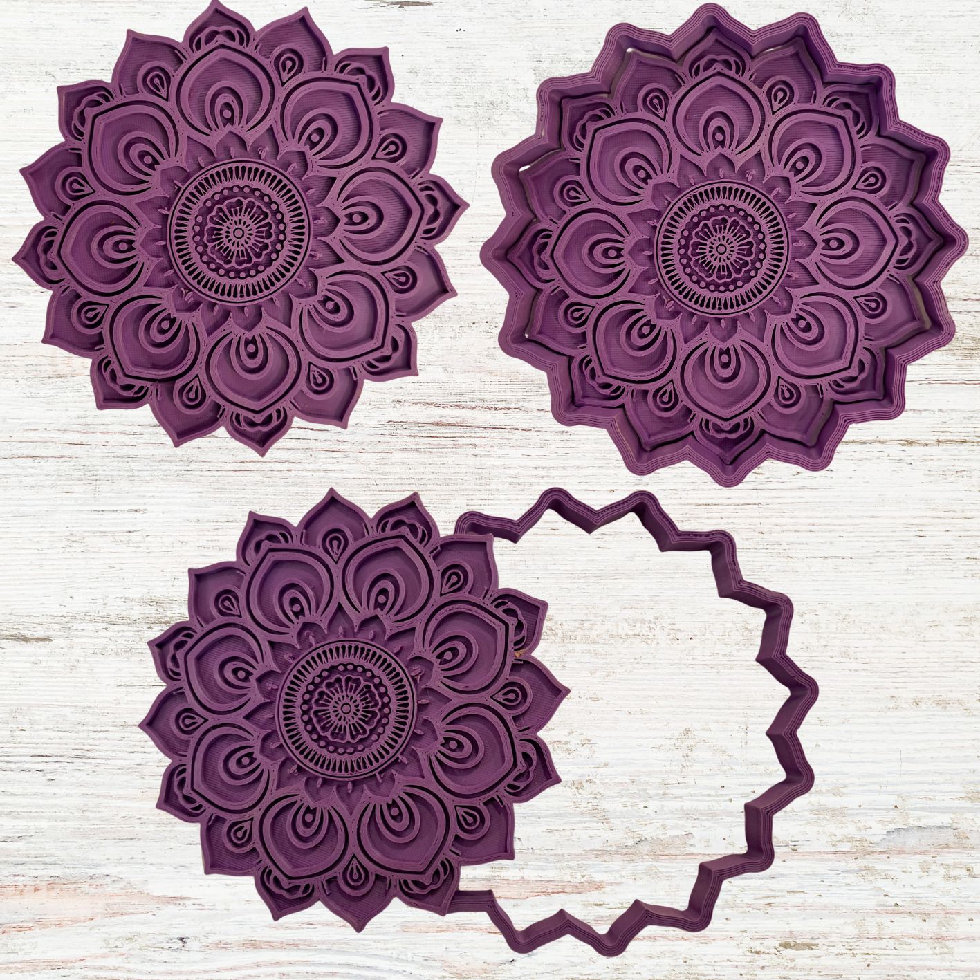 Mandalabloem E met uitsteekvorm 11 cm Mandalabloem E met uitsteekvorm 11 cm