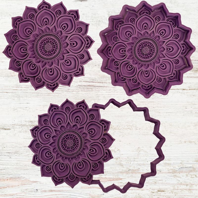Mandalabloem E met uitsteekvorm 11 cm