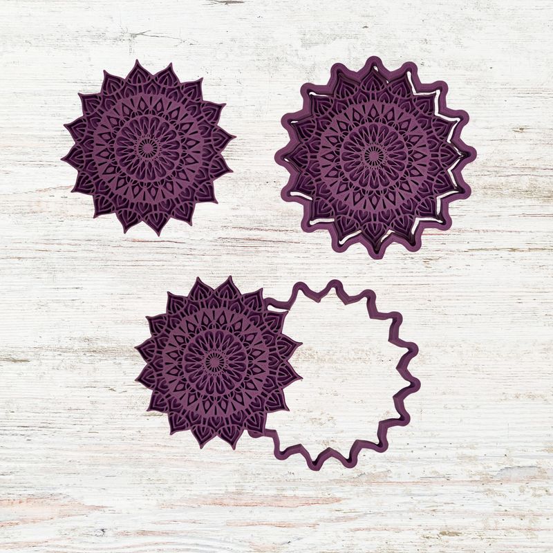 Mandalabloem A met uitsteekvorm 13,5 cm