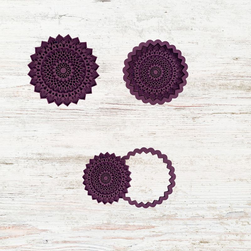 Mandalabloem C met uitsteekvorm 9 cm