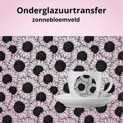 Onderglazuurtransfer A4-A3: Zonnebloemveld