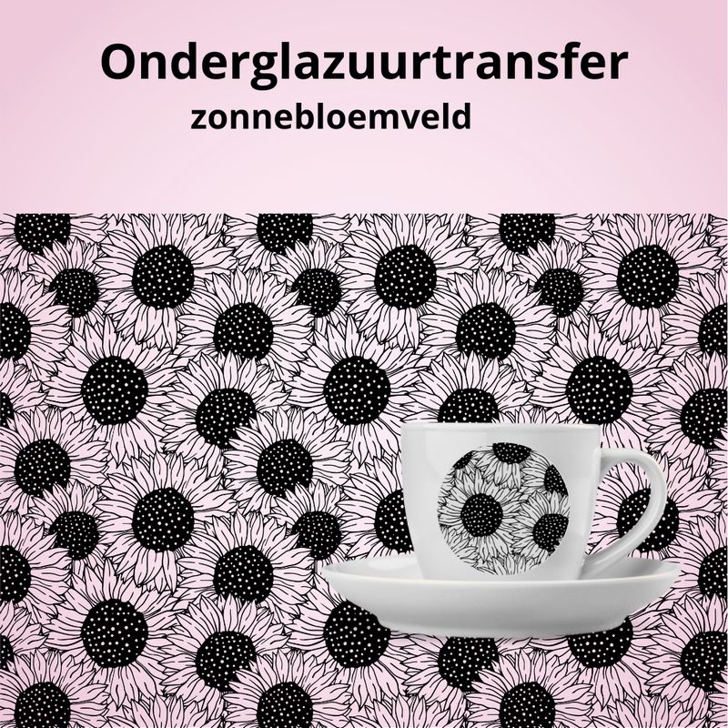 Onderglazuurtransfer A4-A3: Zonnebloemveld Onderglazuurtransfer A4-A3: Zonnebloemveld