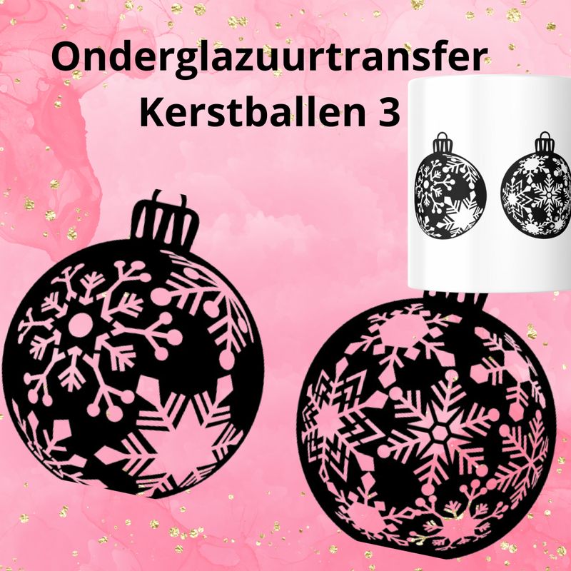 Onderglazuurtransfer A4: Kerstballen 3 Onderglazuurtransfer A4: Kerstballen 3