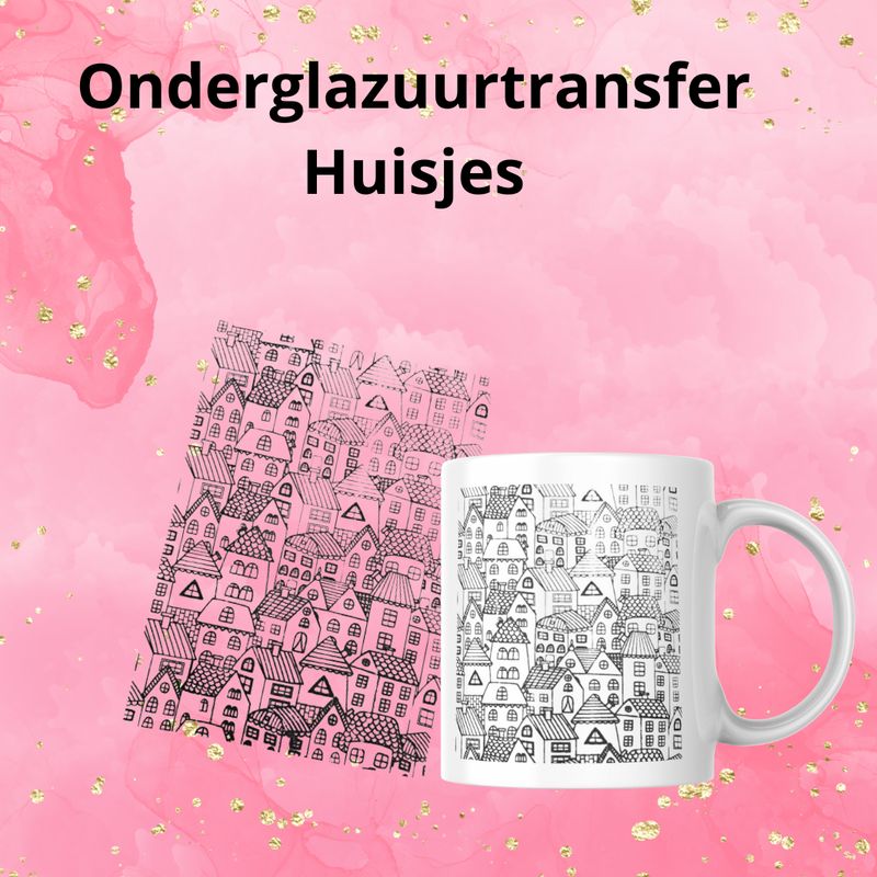 Onderglazuurtransfer A4: Huisjes Onderglazuurtransfer A4: Huisjes