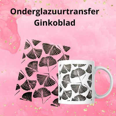 Onderglazuurtransfer A4: Ginkoblad Onderglazuurtransfer A4: Ginkoblad