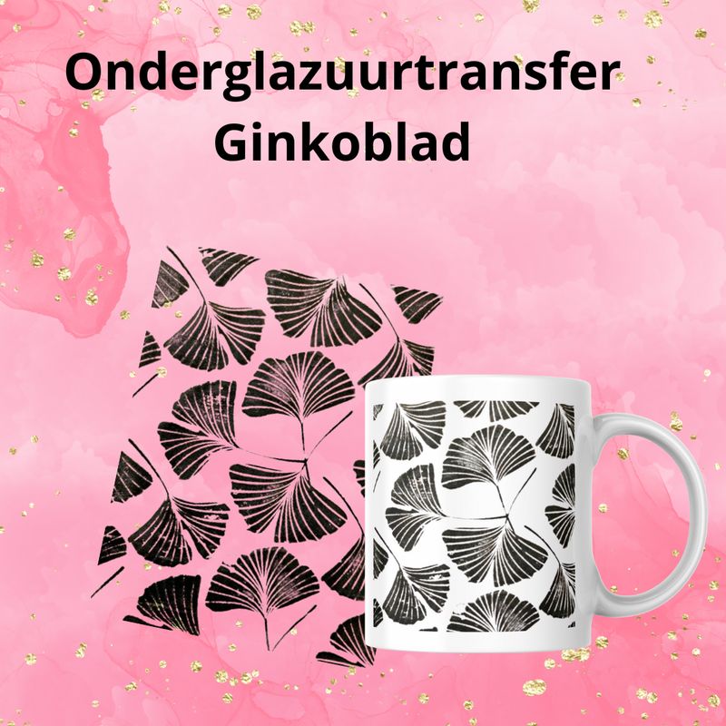Onderglazuurtransfer A4: Ginkoblad Onderglazuurtransfer A4: Ginkoblad