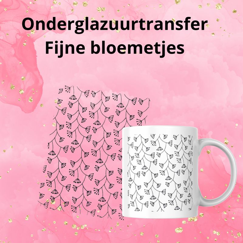 Onderglazuurtransfer A4: Fijne bloementjes Onderglazuurtransfer A4: Fijne bloementjes