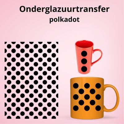 Onderglazuurtransfer A4-A3: Polkadot Onderglazuurtransfer A4-A3: Polkadot