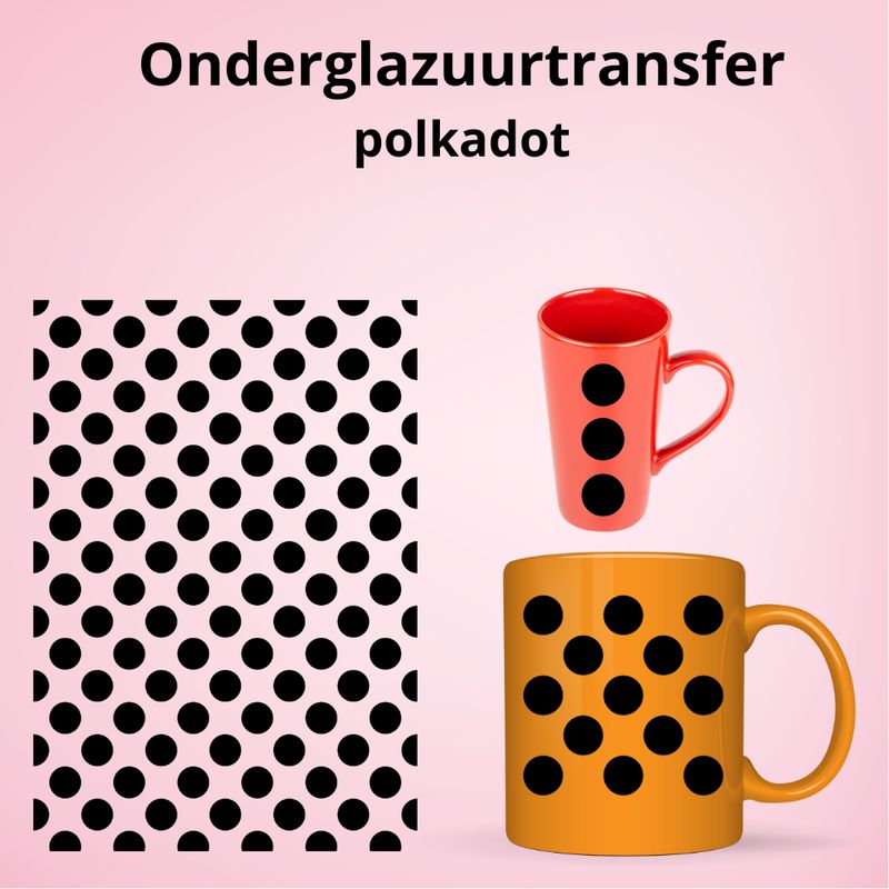 Onderglazuurtransfer A4-A3: Polkadot Onderglazuurtransfer A4-A3: Polkadot