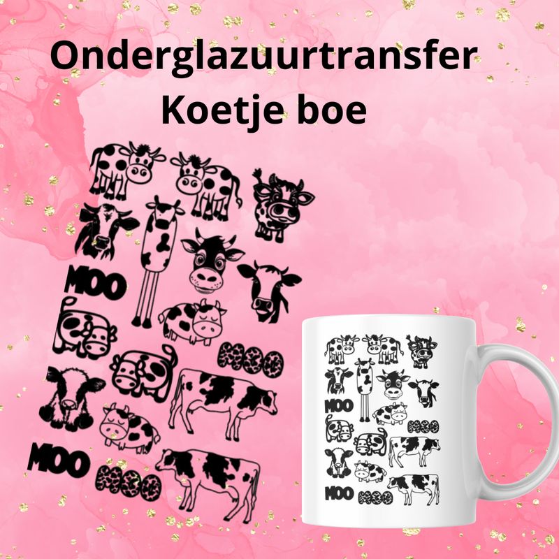 Onderglazuurtransfer A4: Koetje boe Onderglazuurtransfer A4: Koetje boe