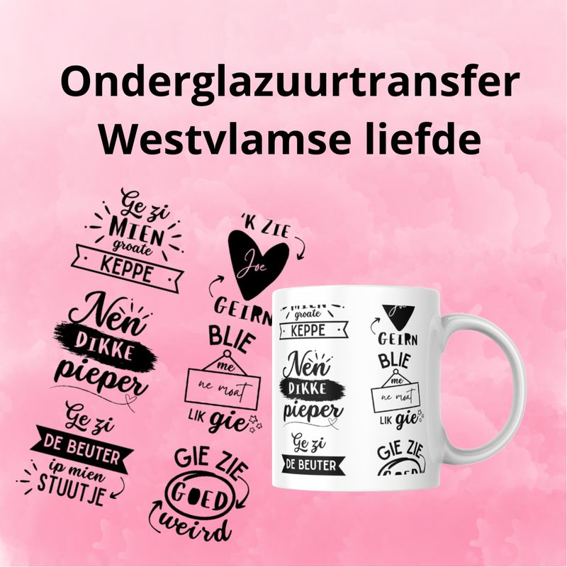 Onderglazuurtransfer A4: Westvlamse liefde Onderglazuurtransfer A4: Westvlamse liefde