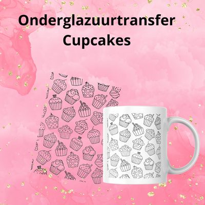 Onderglazuurtransfer A4: Cupcakes Onderglazuurtransfer A4: Cupcakes
