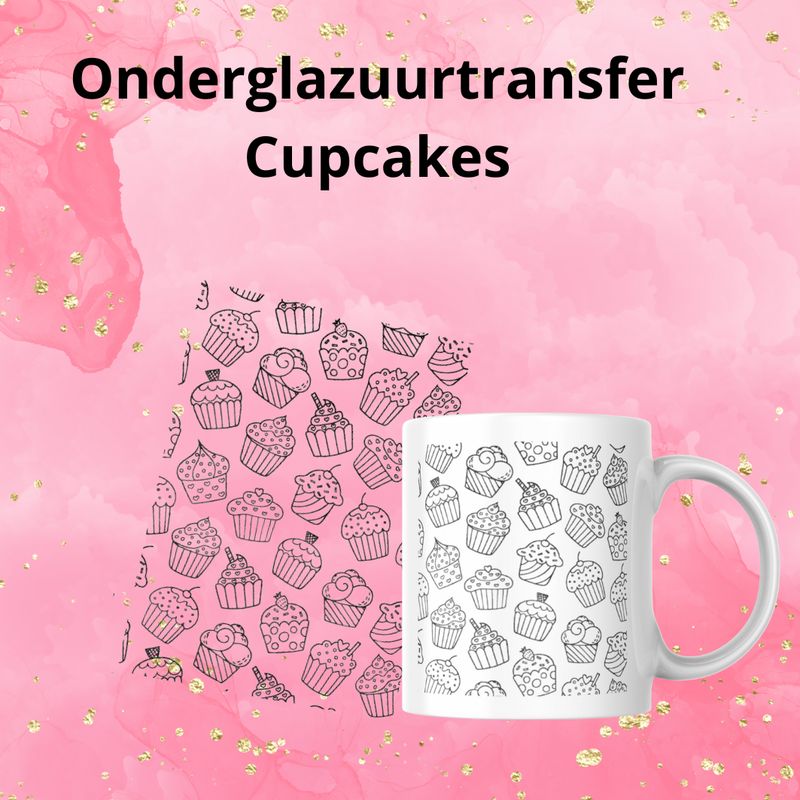 Onderglazuurtransfer A4: Cupcakes Onderglazuurtransfer A4: Cupcakes