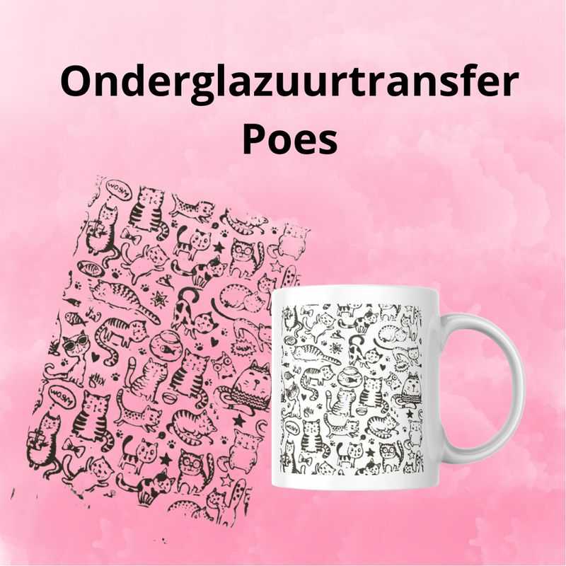 Onderglazuurtransfer A4: Poes Onderglazuurtransfer A4: Poes