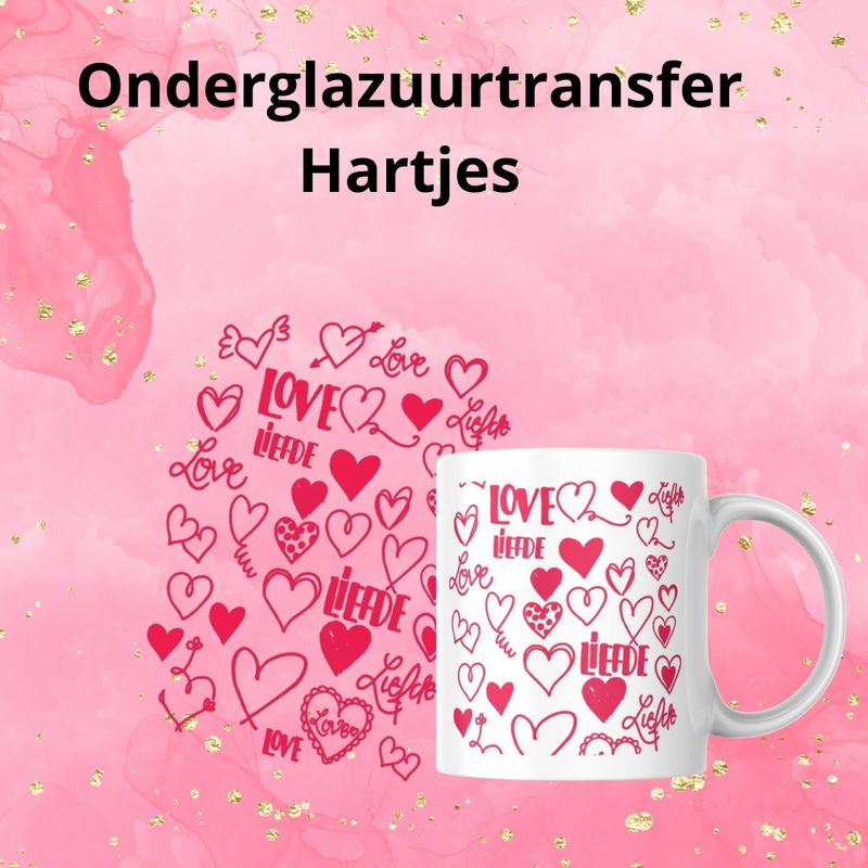 Onderglazuurtransfer A4: hartjes Onderglazuurtransfer A4: hartjes