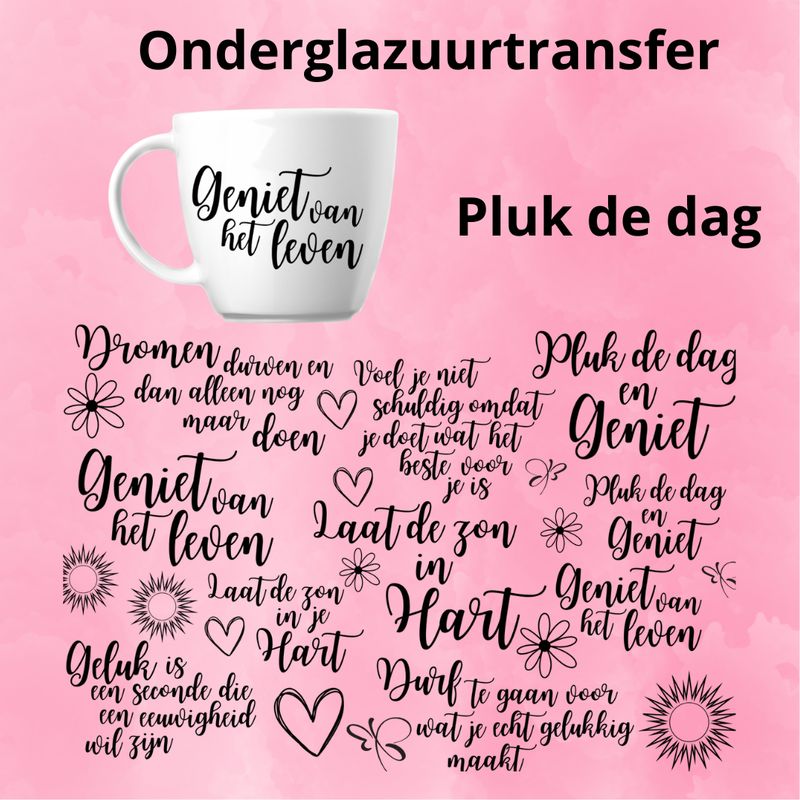 Onderglazuurtransfer A4-A3: Pluk de dag Onderglazuurtransfer A4-A3: Pluk de dag