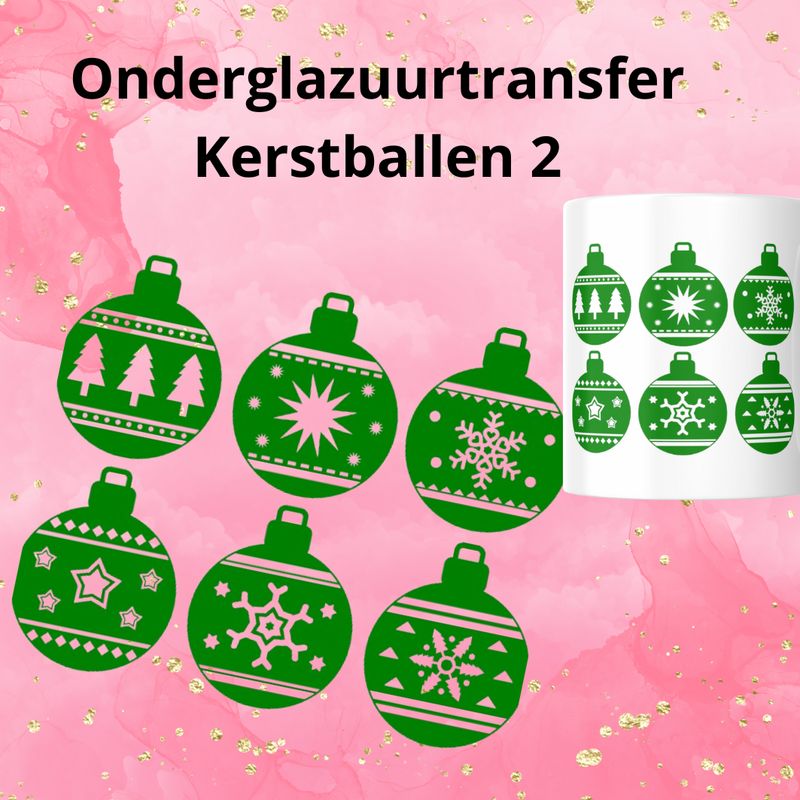 Onderglazuurtransfer A4: Kerstballen 2 Onderglazuurtransfer A4: Kerstballen 2