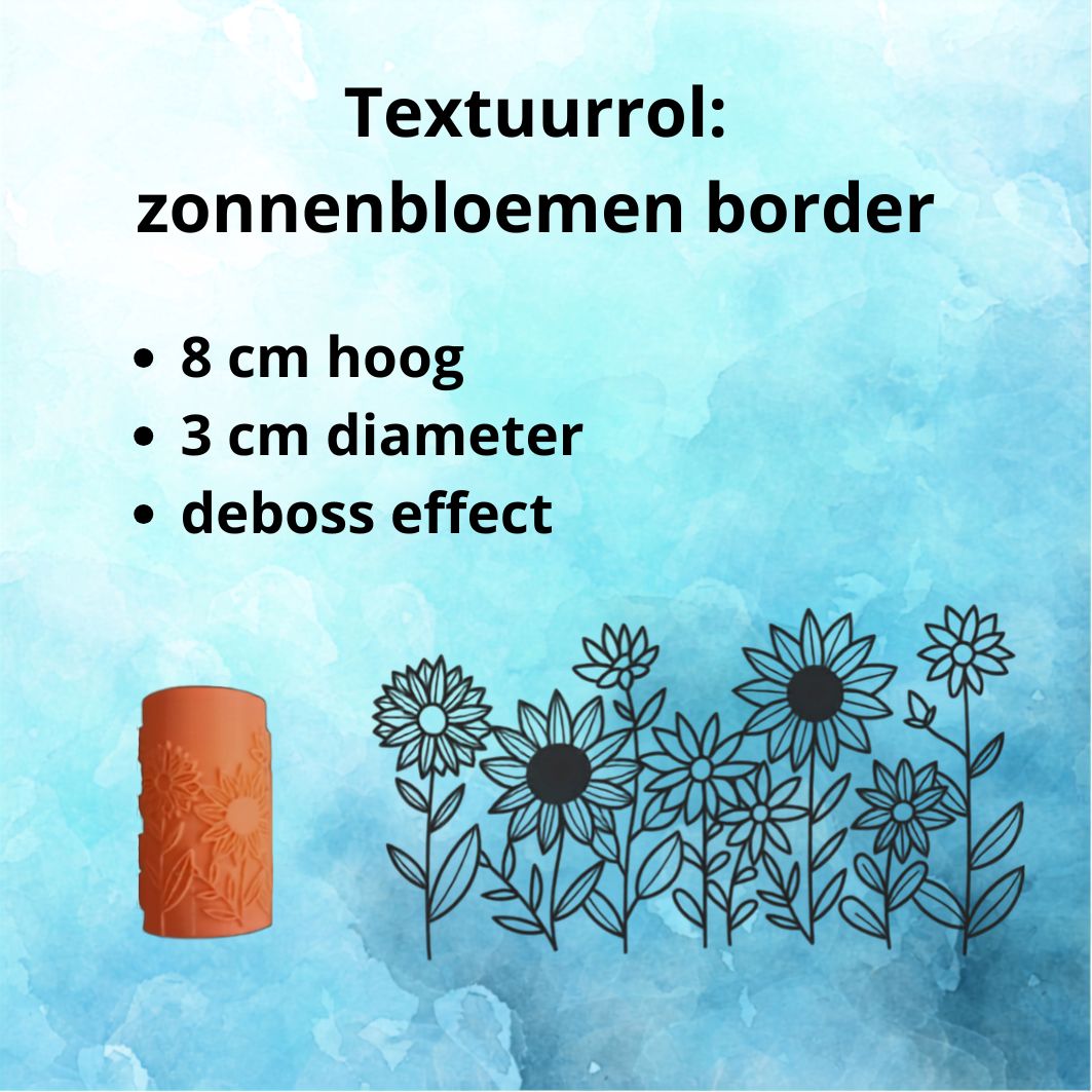 Textuurrol: zonnebloemen border