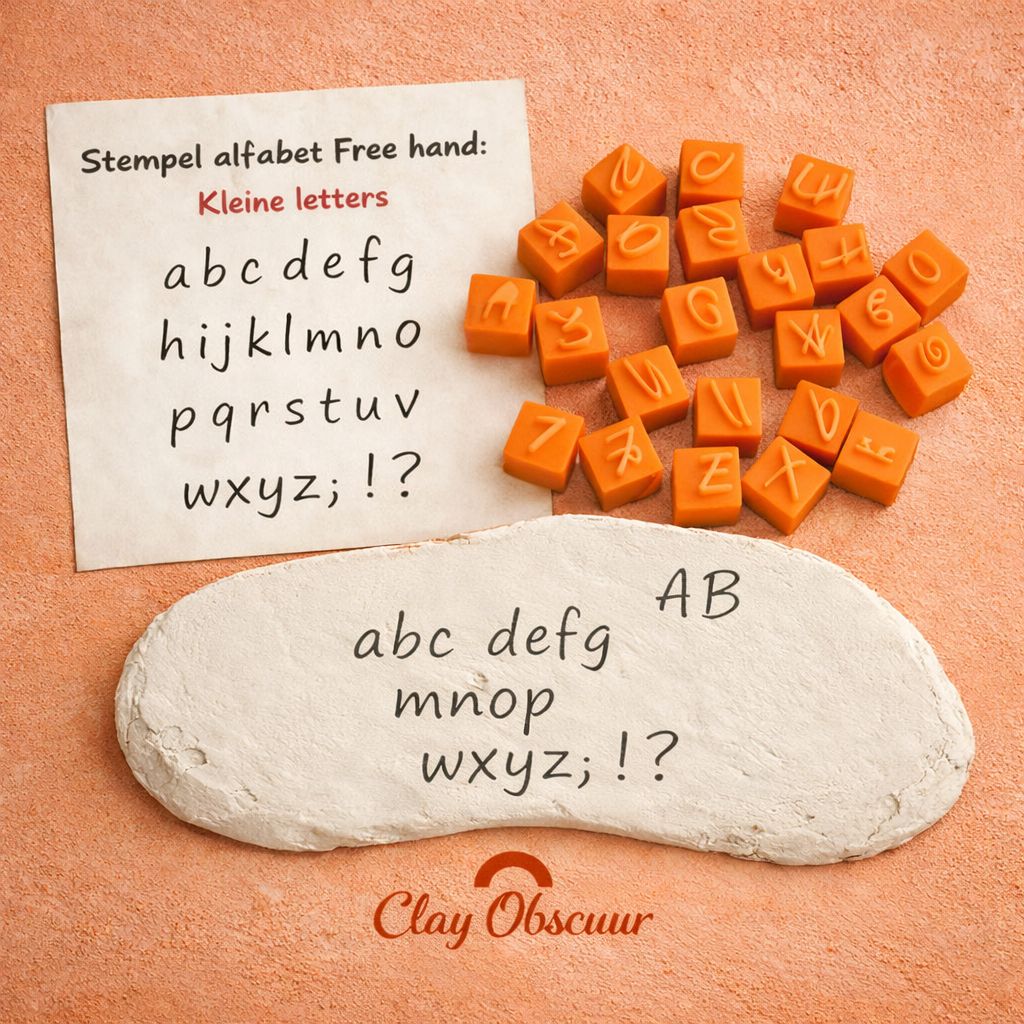 Stempel Alfabet Freehand script 30 stuks