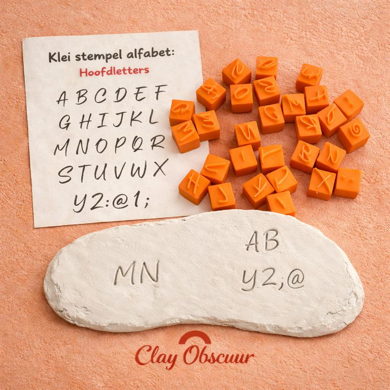 Stempel Alfabet Freehand script hoofdletters 30 stuks