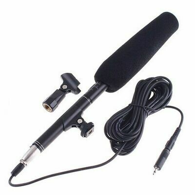 Long-Stick Condenser Camera Microphone Mic with Mount Clip For Media Interview