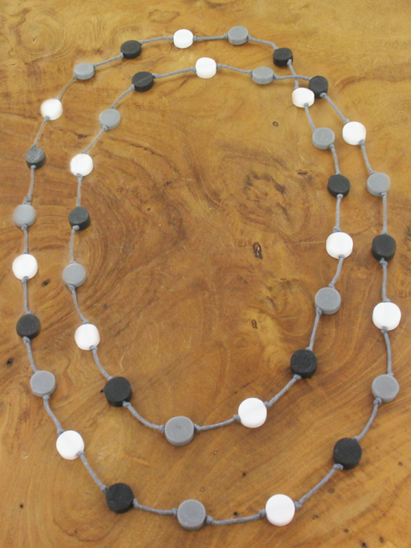 Long Resin Disc Necklace
