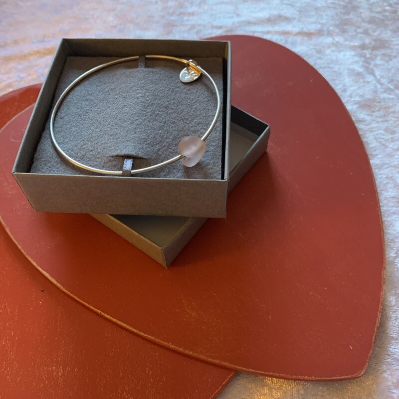 Cora Heart Bangle- Petal Pink