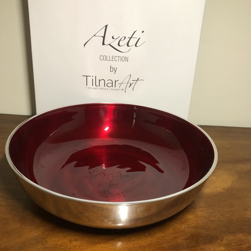 Azeti Enamelled Aluminium Bowl in Red Azeti Enamelled Aluminium Bowl in Red