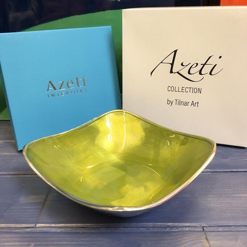 Azeti Enamelled Aluminium Bowl in Lime Green Azeti Enamelled Aluminium Bowl in Lime Green