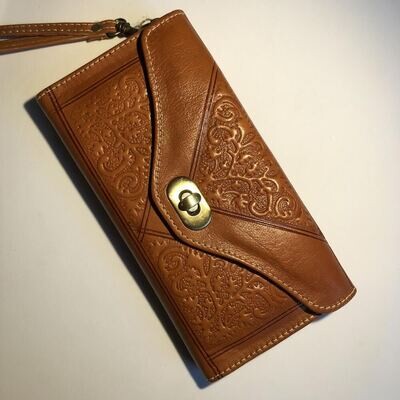 Leather Purse Clutch Bag - Light Brown Leather Purse Clutch Bag - Light Brown