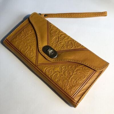 Leather Purse Clutch Bag - Yellow Leather Purse Clutch Bag - Yellow
